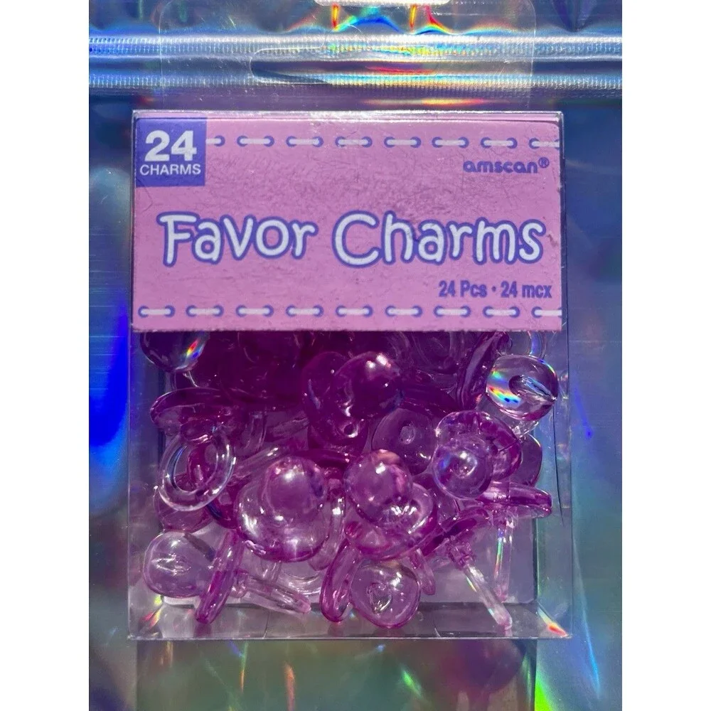 Amscan Baby Shower Favor Charms Lot Pacifiers & Babies 36 Pc New